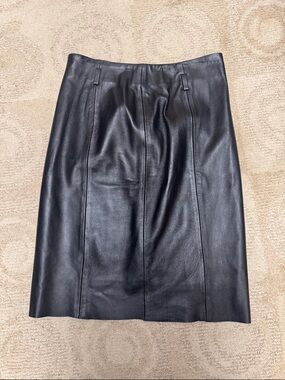 BCBGMaxAzria Black Leather Pencil Skirt